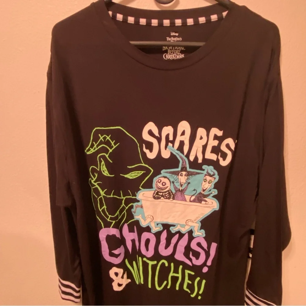 Disney Sleep Shirt Women’s Size‎ XS The Night Before Christmas Black Pullover - Picture 3 of 8